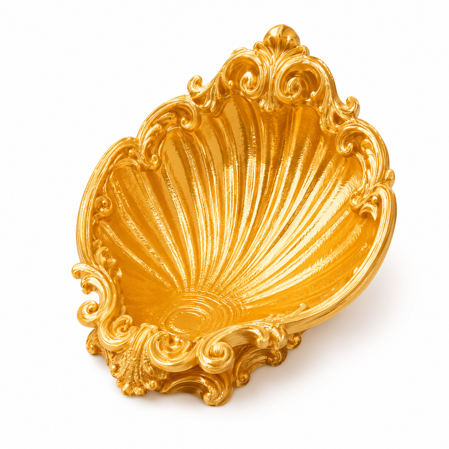 Luxury Shell Shape Decorative jewellery Tray | Premium Ornate Platter for Home Décor, Dry Fruits, Snacks & Gifting