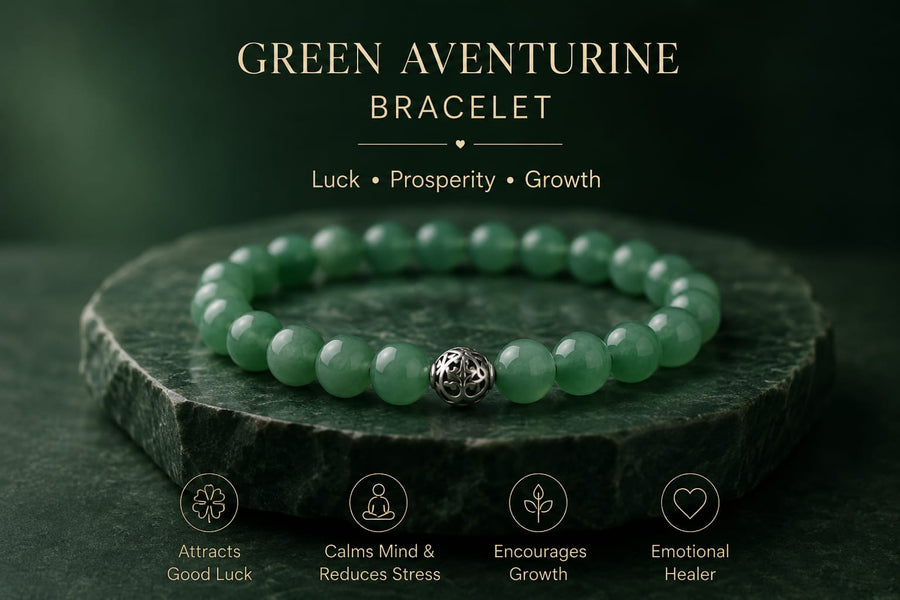 Green Aventurine Bracelet | Prosperity, Luck & Heart Chakra Crystal Jewelry