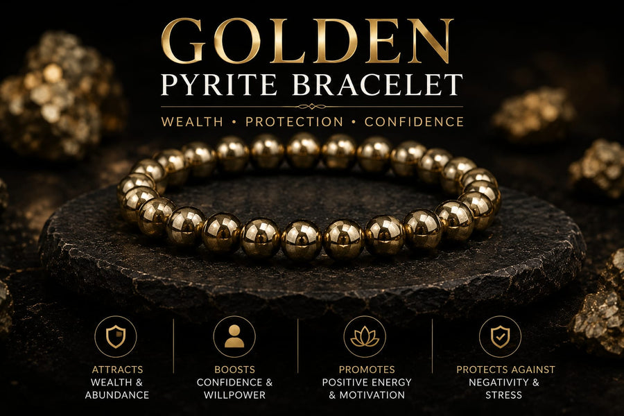 Natural Golden Pyrite Bracelet | Prosperity, Confidence & Luxury Gemstone Jewelry