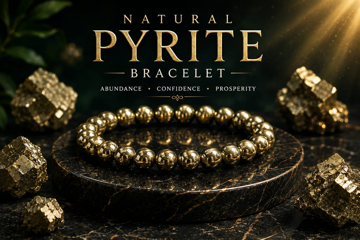 Premium Natural Pyrite Bracelet | Genuine Golden Gemstone for Prosperity & Confidence