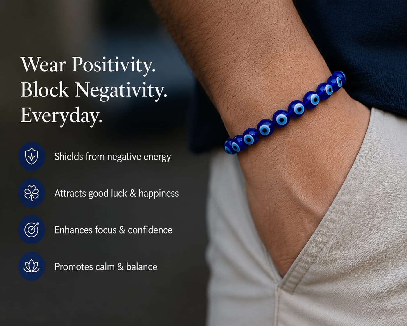Premium Evil Eye Bracelet | Stylish Protection Charm for Men & Women
