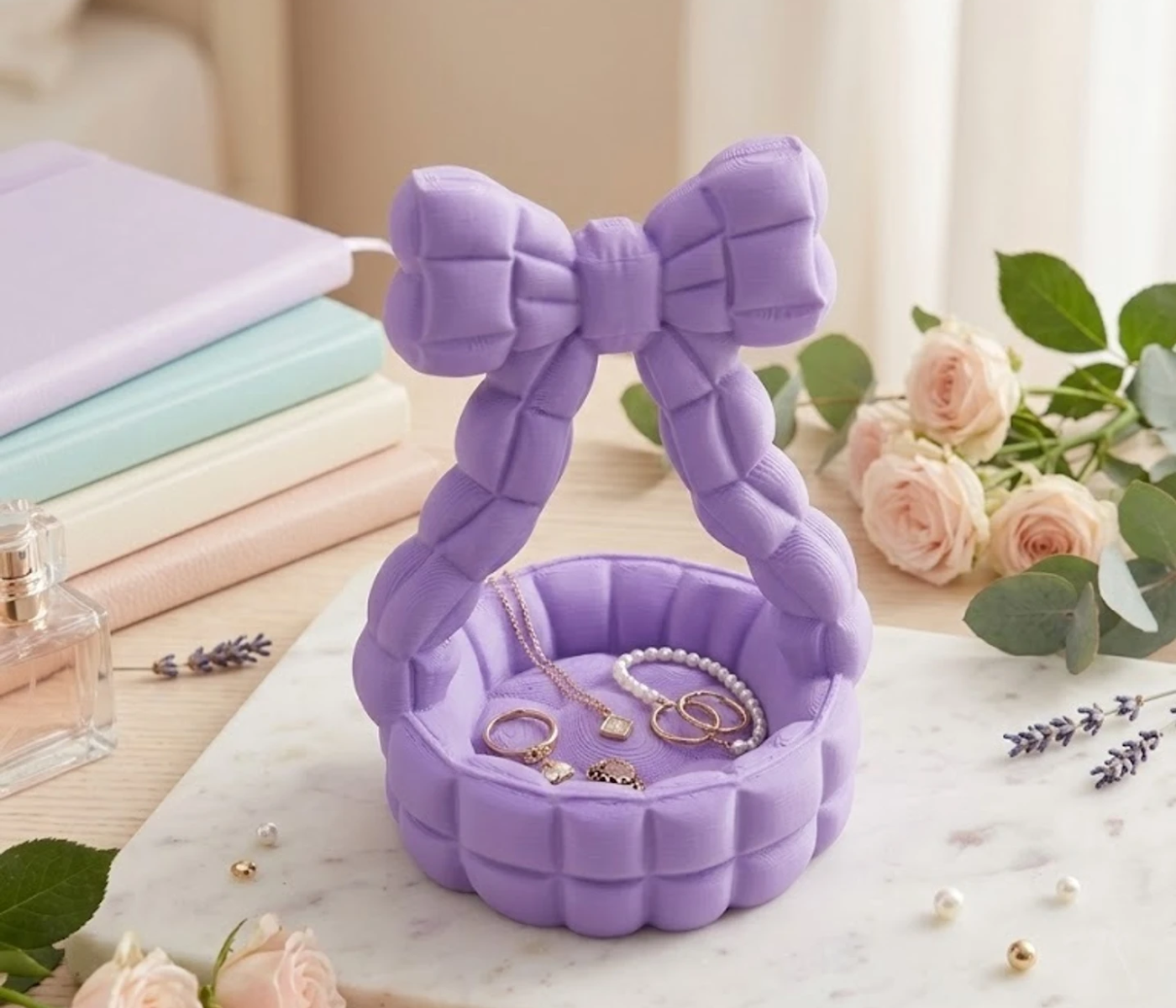 Puffy Purple Bow Bowl