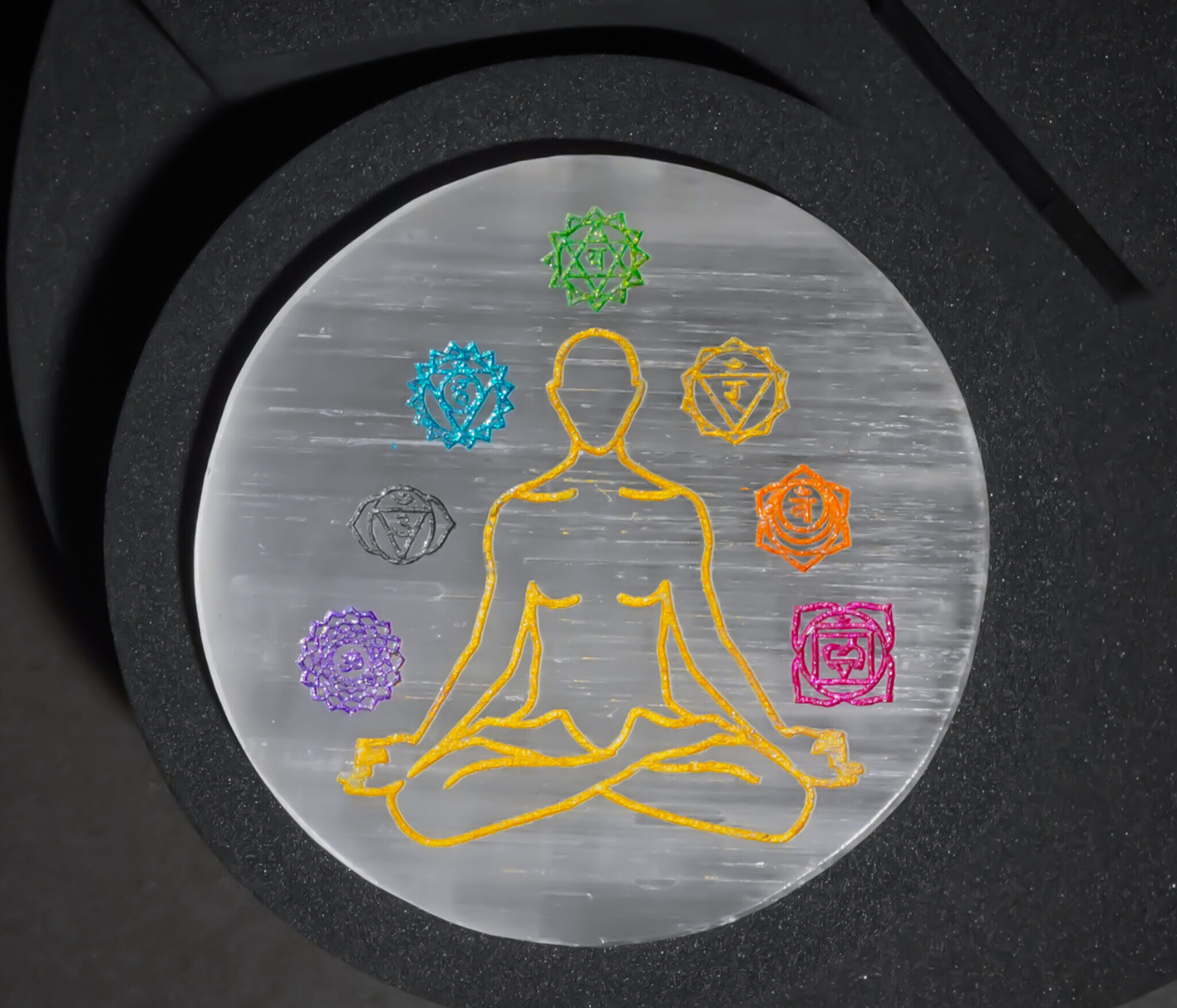 7 Chakra Selenite Plate